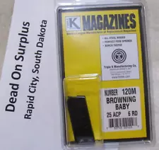 Triple K 120M 6 Shot Magazine for Baby Browning .25 ACP Bauer Fraser 25 Auto NEW