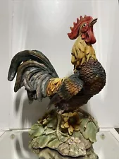 Life Size Rooster Statue Figurine Painted 24" Tall