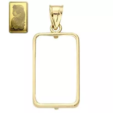 14k Solid Gold 6 Prong Bezel frame 2.5 gram Pamp Suisse lady Fortuna Gold Bar