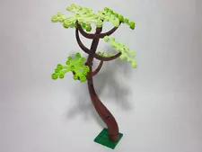 Custom forest tree leaning trunk w/light green leaves new parts, FREE U.S. Ship!