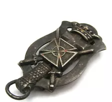 Antique Knights Templar Masonic Uniform Buckle Adornment Jewelry Cross Crown