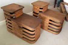 MCM/ Rattan Paul Frankl Stacked Tables/REFINISHED (PRICE IS FOR 2 TABLES)