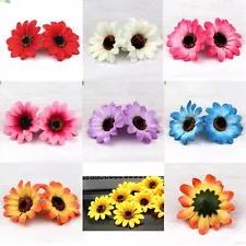 5/100P Bulk Artificial Silk Fake Sunflower Head 3"Fake Flower For DIY Home Decor