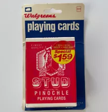 Vintage STUD Pinochle Playing Cards 2 Pack Walgreens SEALED NIP