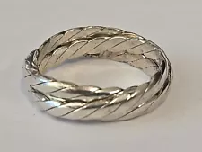 Sterling Silver ~ Triple Three Band Puzzle Ring Size 7 ~ VINTAGE