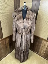 MAXIMILIAN ALTAMODA AT BLOOMINGDALE'S F/L SILVERY RUSSIAN SABLE FUR COAT MEDIUM