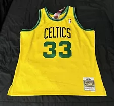 Boston Celtics Larry Bird Mitchell & Ness Yellow Reload 3.0 NBA Jersey XL