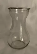 Clear Glass 5.5 Inch Tall Hour Glass Shaped Bud Vase/Carafe, Excellent Condition