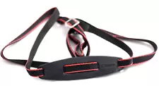 CANON 1/2 INCH WIDE BLACK AND RED CAMERA STRAP FOR DSLR (EXCELLENT)