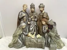 Vintage Large Resin Nativity Set Approximately 17”