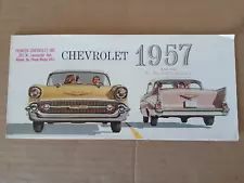 1957 CHEVROLET FOLDOUT SALES BROCHURE POSTER BEL-AIR TWO-TEN STATION WAGONS ORIG