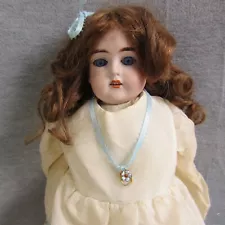 Antique AM Cunno Otto Dressel Bisque Head Doll Leather Body Sleep Glass Eyes