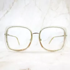 Elton John Diva Glitter Eyeglasses Frame Unisex Clear Gold Square 54.5-19.0-142