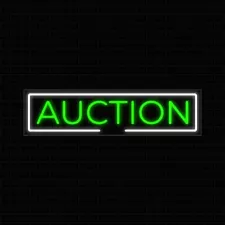 Auction Sign for Retail Displays | LED Flex Neon | 24"W x 10"H x 1"D