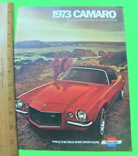 1973 CHEVROLET CAMARO DLX 12-pg COLOR CATALOG Brochure w/ Z-28 and RS Xlnt+