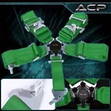 3" Green Nylon Safety Seat Belt Harness 5 Point Adjustable Camlock Center Lock (For: Eagle)