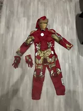 Disney Iron Man Halloween Costume Includes Suit, Mask, & Gloves (light broken)