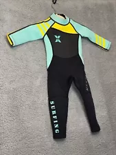 Dive & Sail Manta Surfing Wetsuit Yellow/Turquoise/Black Neoprene Youth Small