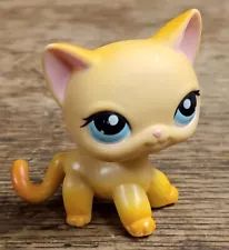 RARE 2006 Littlest Pet Shop Yellow Shorthair Cat #339 Blue Eyes Hasbro