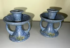 Roseville Windsor Blue Candle Holders 1084-4" perfect condition 1931 pair