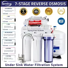 iSpring 7 Stage Under-Sink Reverse Osmosis System RO Water Filter Alkaline 75 GD