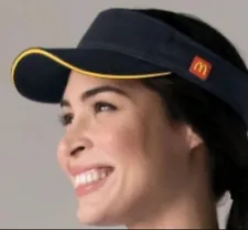 McDonalds Apparel Collection Employee Crew Uniform Visor Hat Snapback Blue Denim