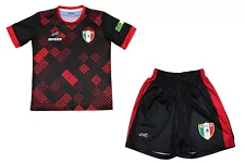 Arza Youth Soccer Uniform Mexico 100% Polyester_Kids and Boy Black/Red