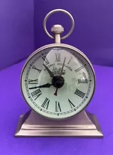 Railway Regulator Desk Mantle Magnified Clock w/Tinted Glass Face Works SALE!