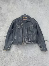 Beautifully Worn Vintage Early 90’s Harley Davidson Leather Riding Jacket Size L