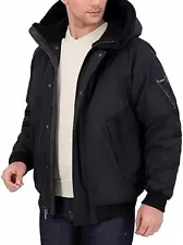 NWT Sean John Mens Ultra Warm Bomber Jacket W/Sherpa Trim Size M Black $250 i325