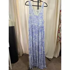 Free People Tiers for you Maxi Dress Blue Resort,Vacation wear