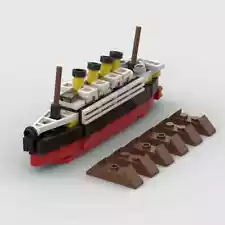 MOC Titanic Cruise Ship Building Blocks Builable Ship Model Bricks from Movies