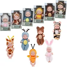 6 Pcs 4Inch Mini Reborn Baby Dolls Toy Set Realistic Baby Doll with Cute Clothes