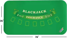 USED. 70" x 35" Portable Rubber Foam Casino Blackjack Tabletop Layout Mat