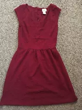 Eyelash Couture Textured Red Dress Size S