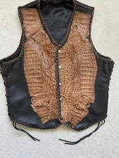 Alligator Crocodile Caymen Skin and Leather Vest