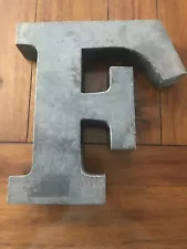 Primitive, Rustic Metal Letter Wall Decor, 12” Tall Letter F