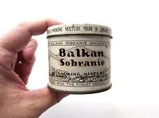 1950s Balkan Sobranie Smoking Mixture Tin with Original Sole Importer Sticker