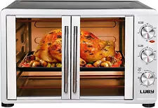 Large Toaster Oven Countertop, French Door Designed, 55L, 18 Slices, 14'' Pizza,