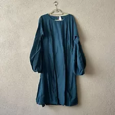 Merlette Women’s Dress Blue Tiered Ruffled Trapeze Swing Long Sleeve Size XL