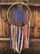 Dream catcher crochet giant dreamcatcher gypsy handmade Boho decor Hippie Fiber