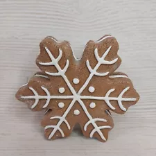 New! Gingerbread Cookie Snowflake Block SIGN Decor Tier Tray Christmas Sparkles