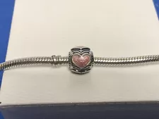 Pandora Pink Enamel Hearts Charm Retired