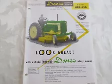 1957 John Deere 620 Tractor Danco Rotary Mower Sales Sheet