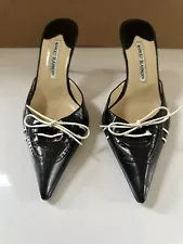 Manolo Blahnik Kitten Heel Mules