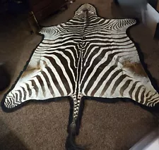 ð¥JULY4TH SALEð¥Genuine Vintage REAL Burchell FELTED BACK Zebra Rug Size 7.5x10