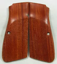 New, wood checkered grips for Browning Hi-Power