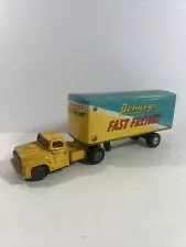 Vintage Penney’s Fast Freight friction semi truck trailer 1950s Japan Tin Litho