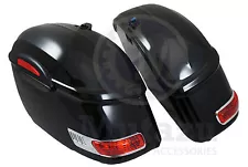 Mutazu Universal RS Motorcycle Hard Saddlebags Saddle Bags for Cruisers Baggers (For: Honda Fury)