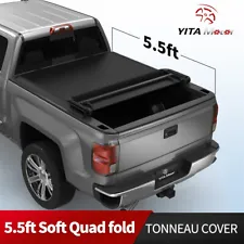 5.5FT Tonneau Cover Truck Bed For 2015-2024 Ford F150 F-150 4 Fold Water Proof